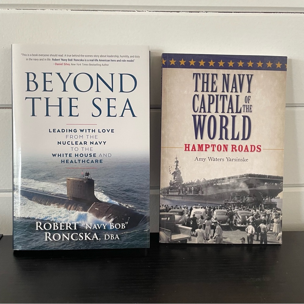Set of 2 Navy Themed Books US History Leadership Military
